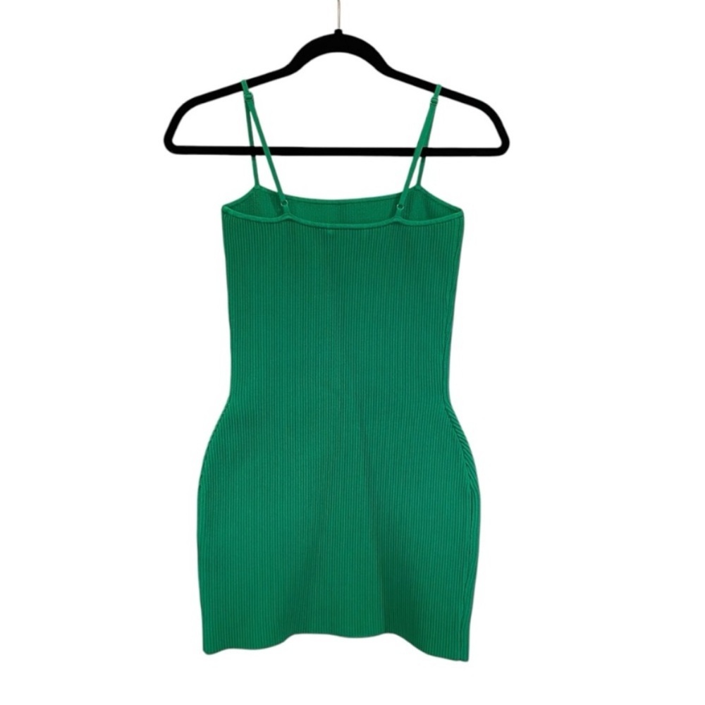 Aritzia Babaton Sculpt Knit Ribbed Mini Dress In Gloss Green - Picture 4 of 9